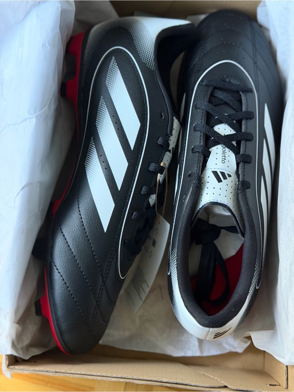 Adidas Men's Black White Red Soccer Cleats